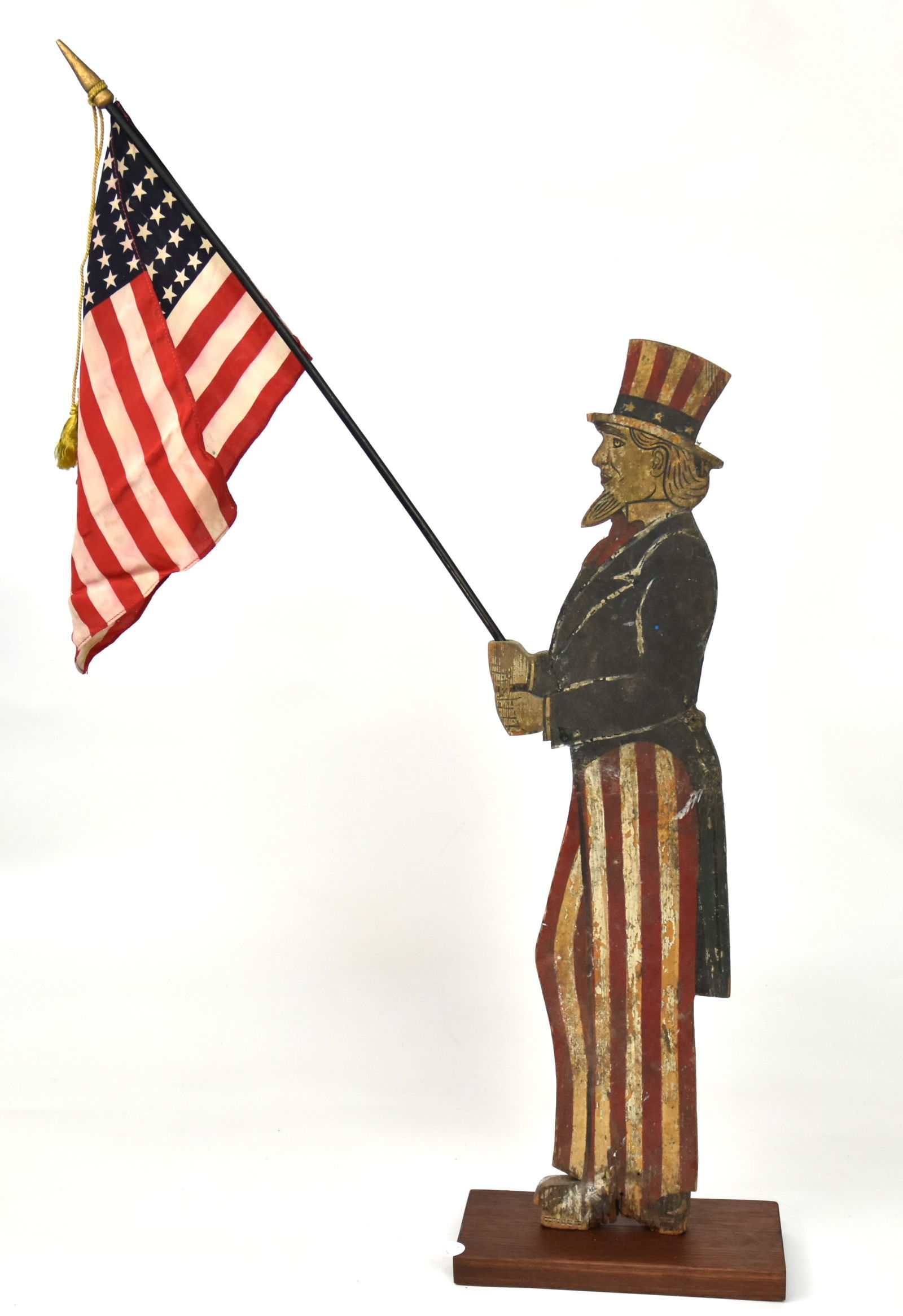 Wooden Painted Uncle Sam Flag Holder (1 of 7)