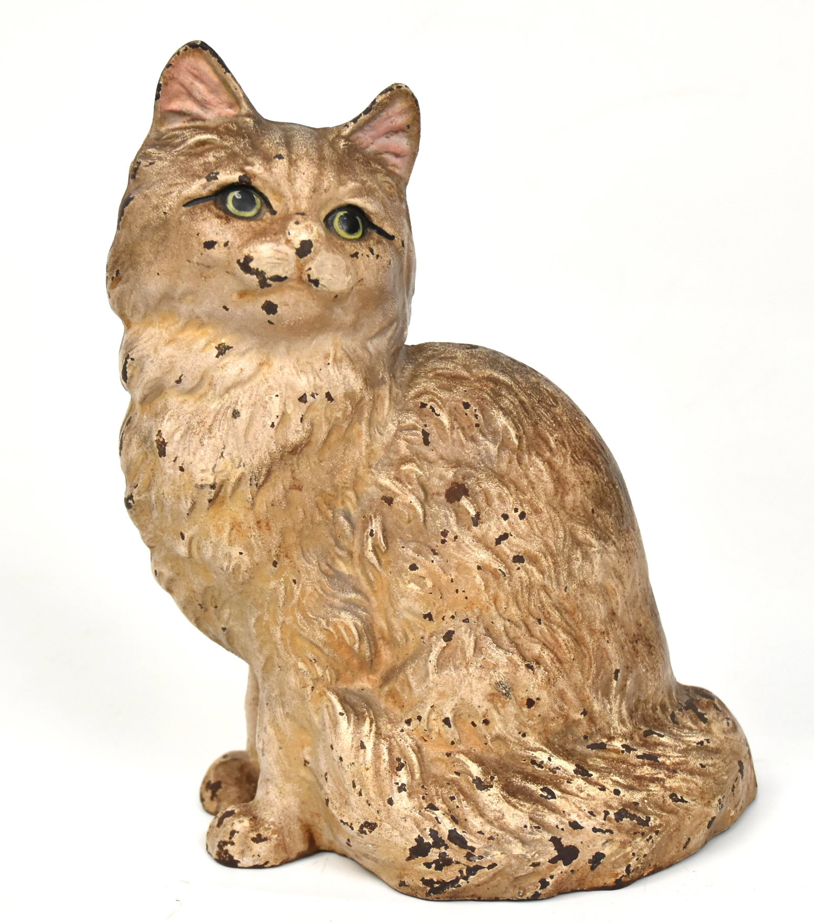Cast Iron Cat Doorstop: Full body with original paint. 9" H. Good condition.