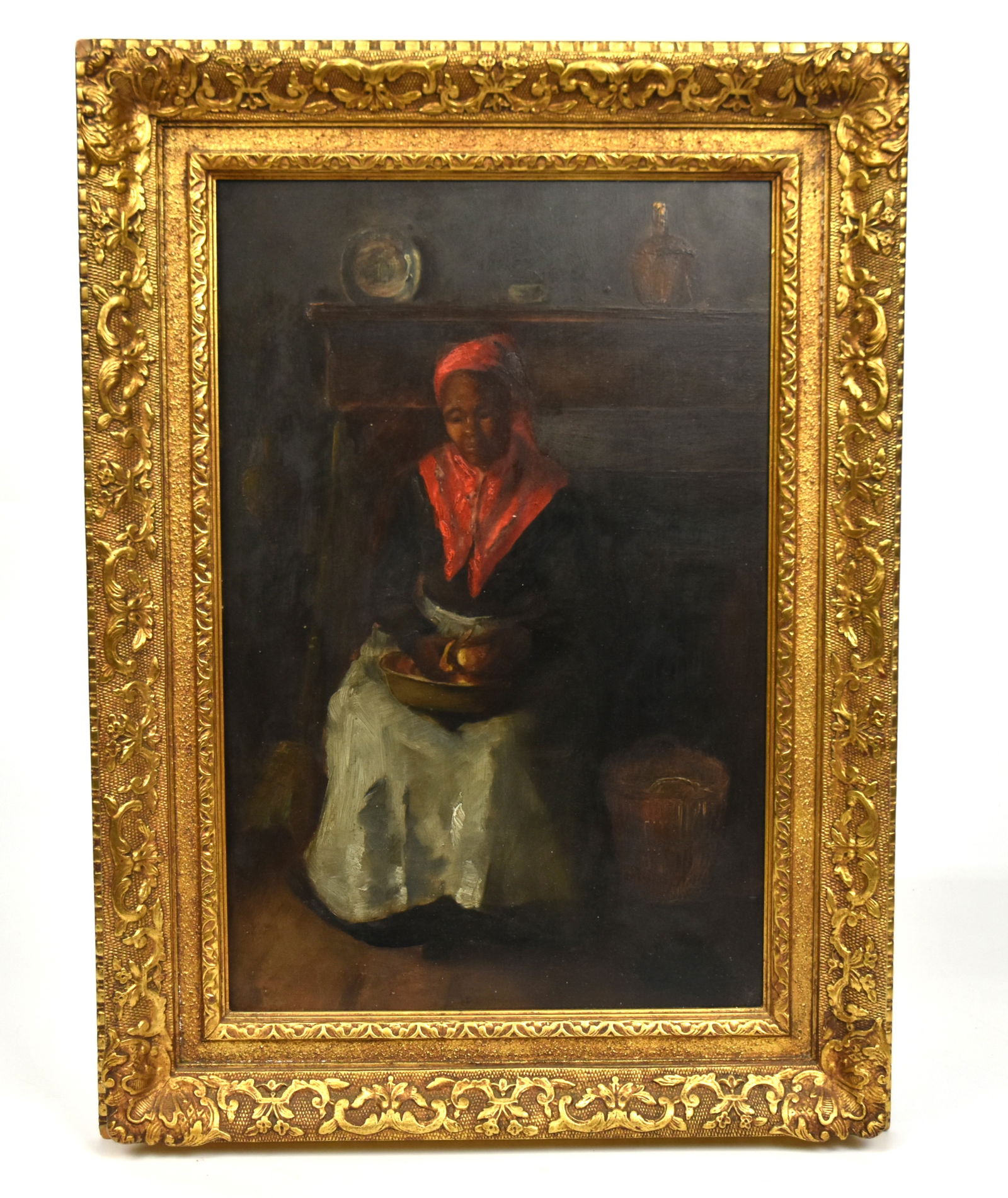 19th Century Oil Painting of Young African American Girl (1 of 8)