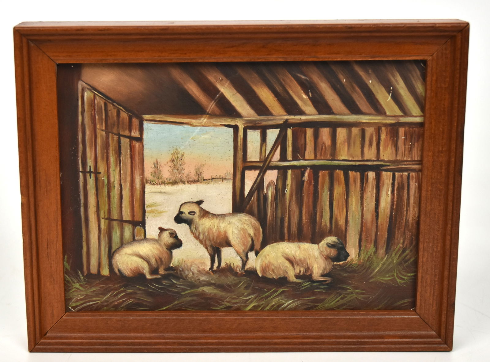 Oil Painting on Board of Sheep (1 of 7)