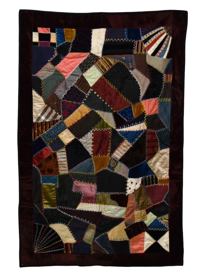 Early Handmade Crazy Quilt (1 of 7)