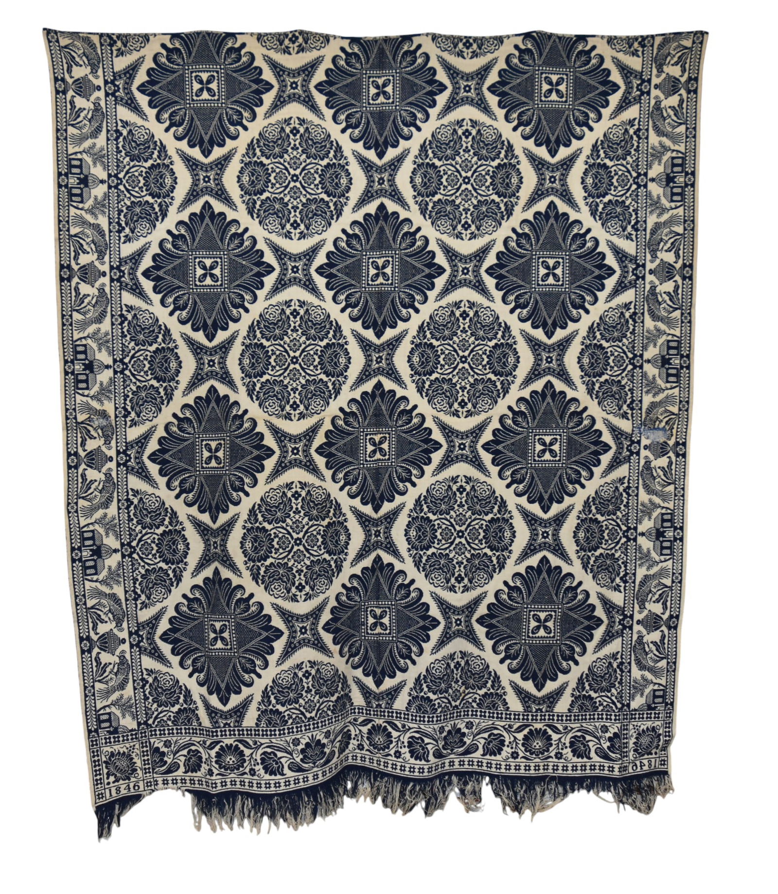 Dated 1846 Jacquard Coverlet (1 of 9)