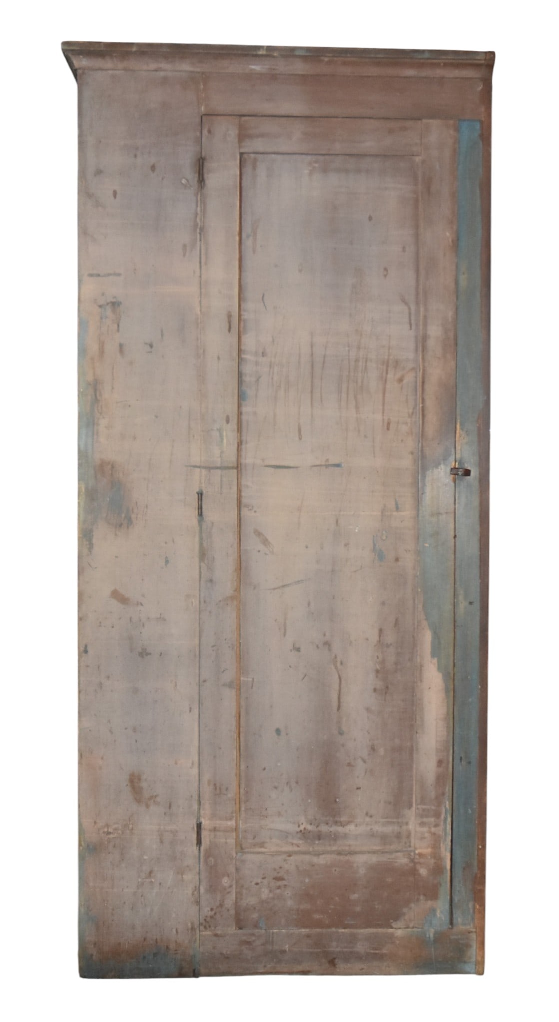 Early one Door Chimney Cupboard With Old Blue Paint (1 of 5)