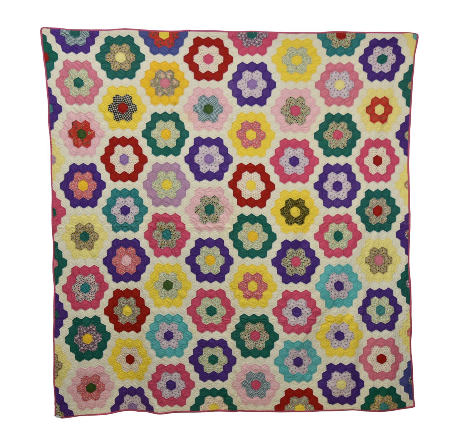 Old Handmade Flower Garden Quilt (1 of 8)