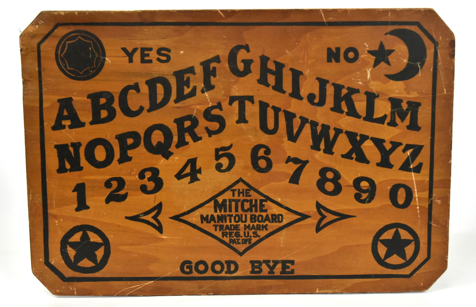 Early Ouija Board: 14 1/2" x 21 1/2". Good condition.