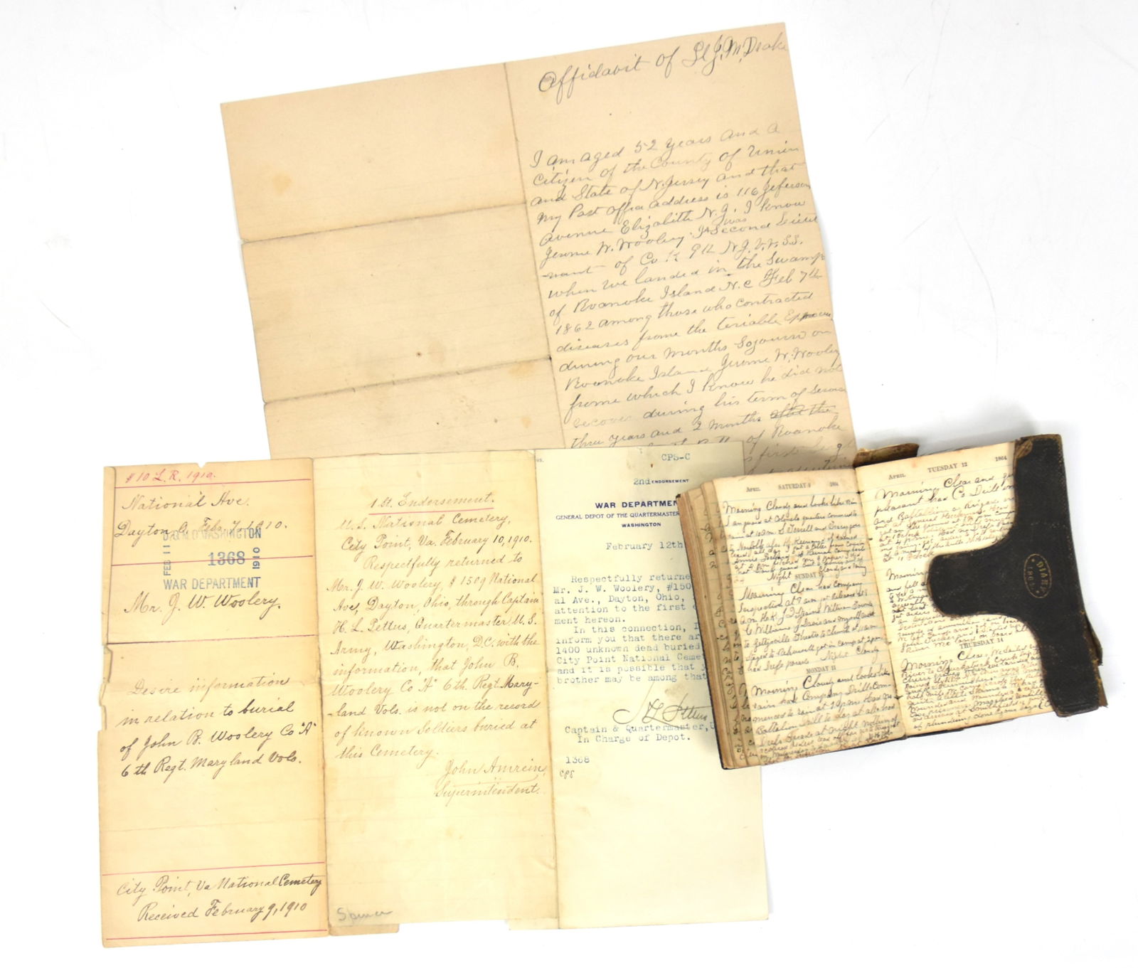 Civil War Diary of J.W. Woolery 9th N.J. Vol. Infantry (1 of 10)