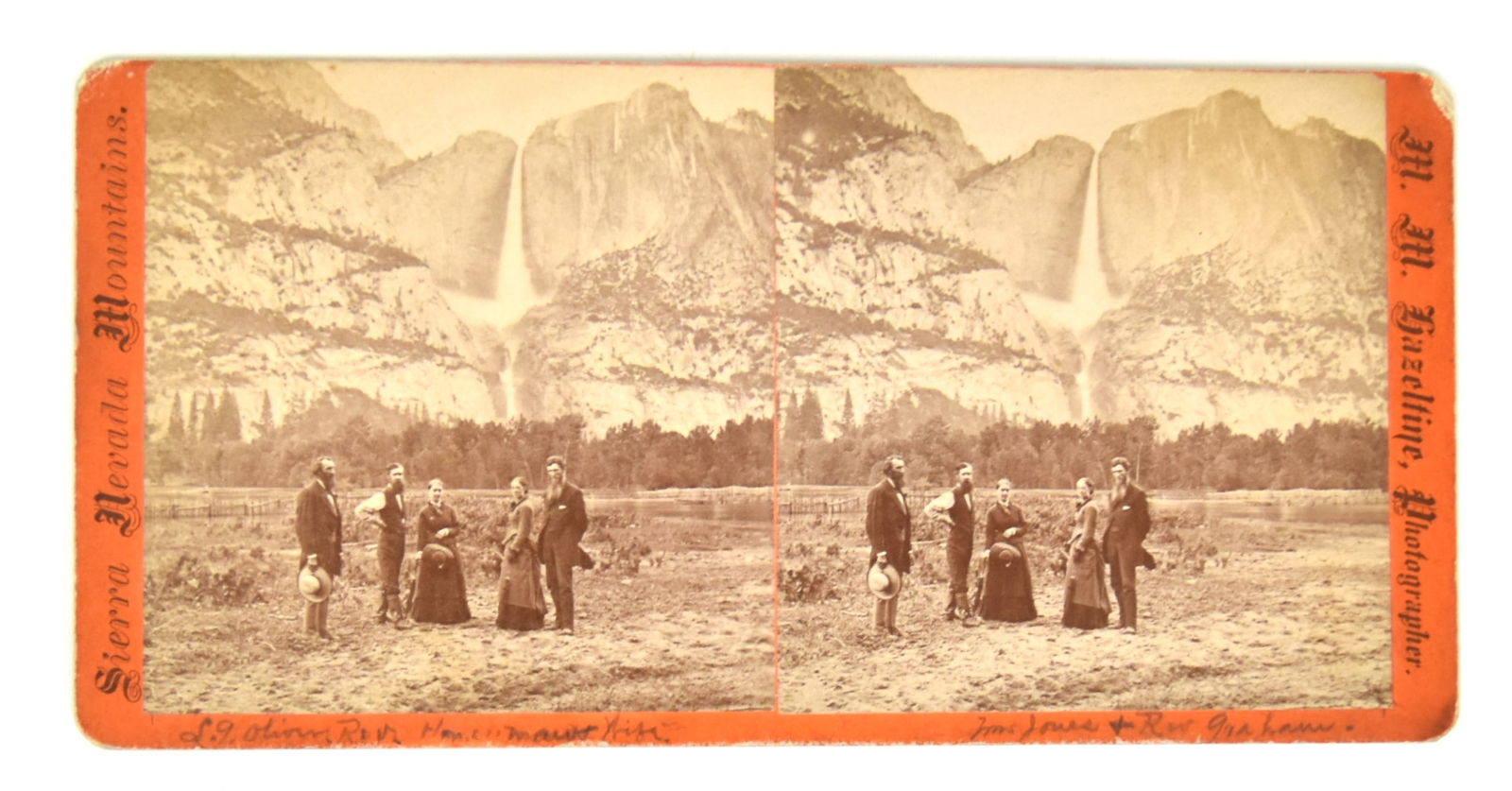 Stereophoto of John Muir & Others Yosemite Falls (1 of 5)