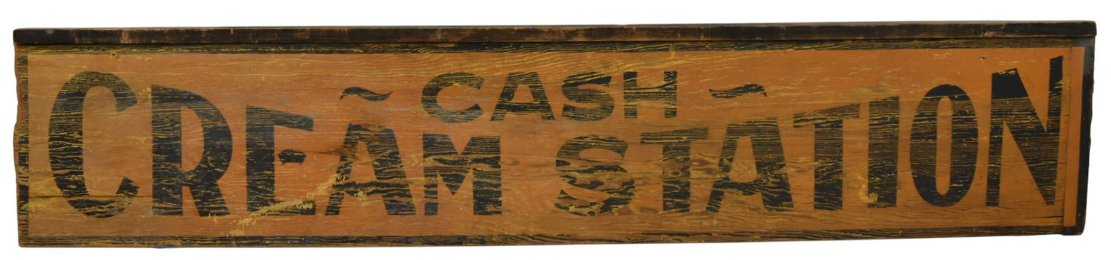 Early Wooden Cash Cream Station Sign (1 of 8)