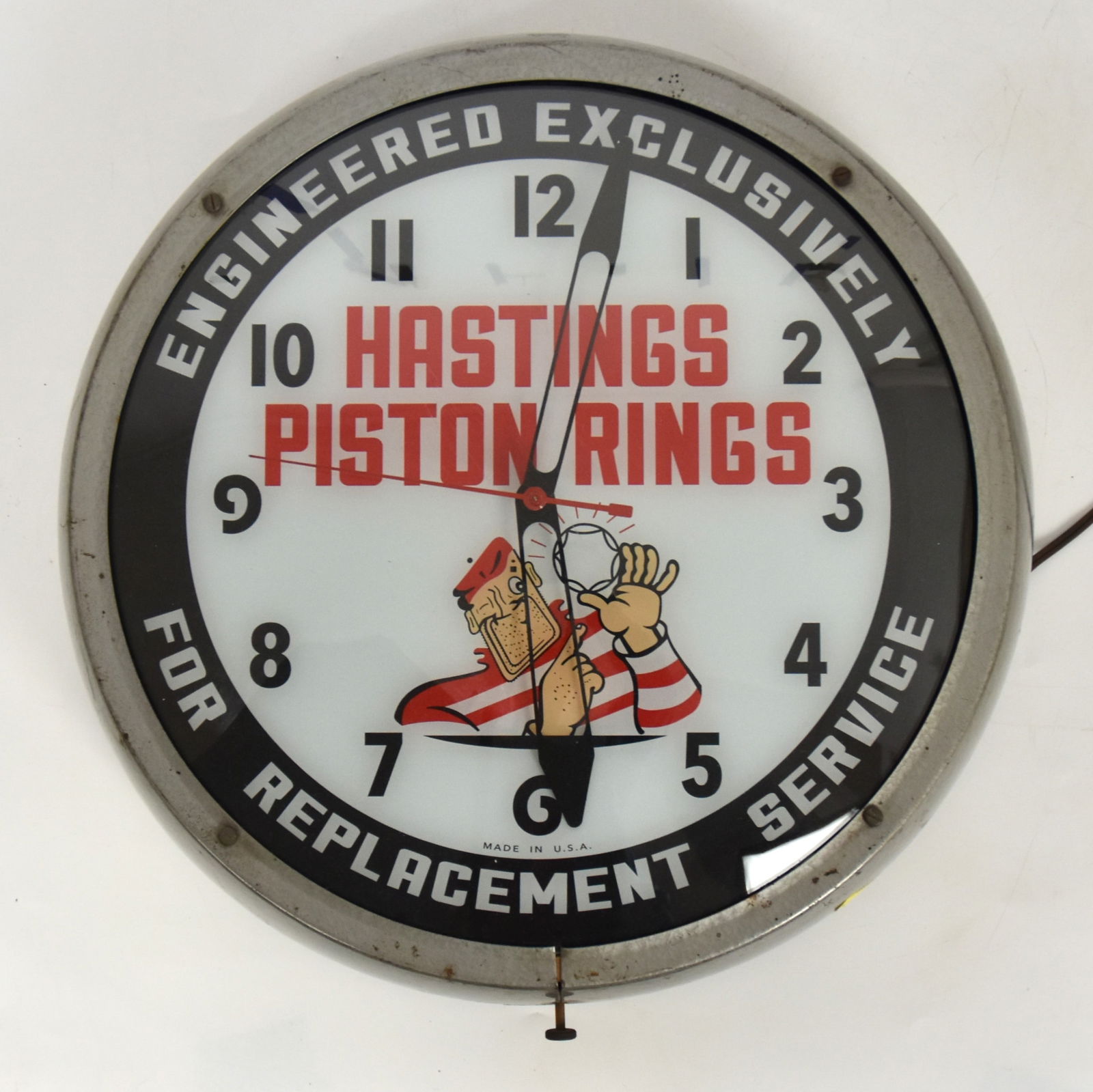 Original Hastings Piston Rings Light Up Clock (1 of 6)