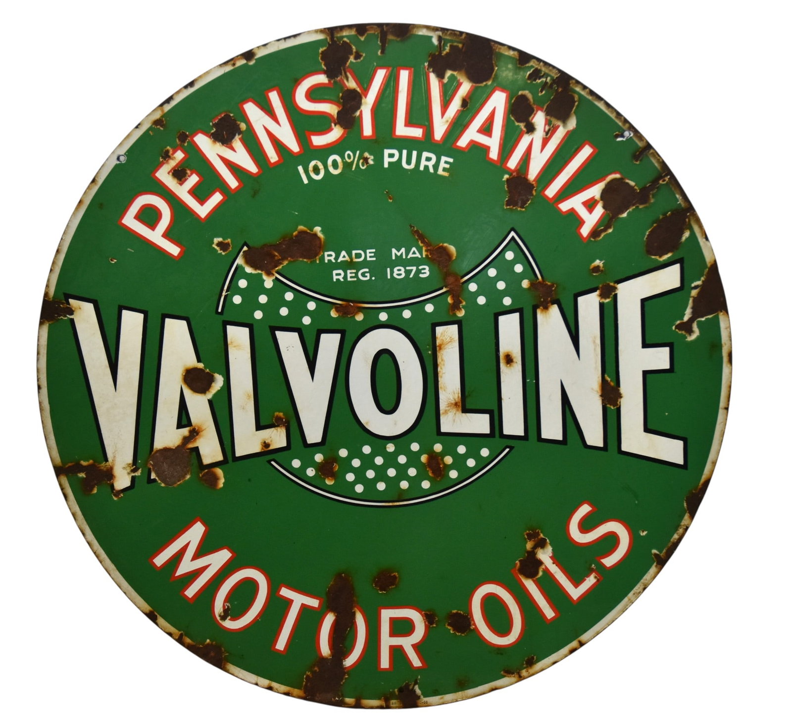 Original Porcelain Valvoline Motor Sign (1 of 8)