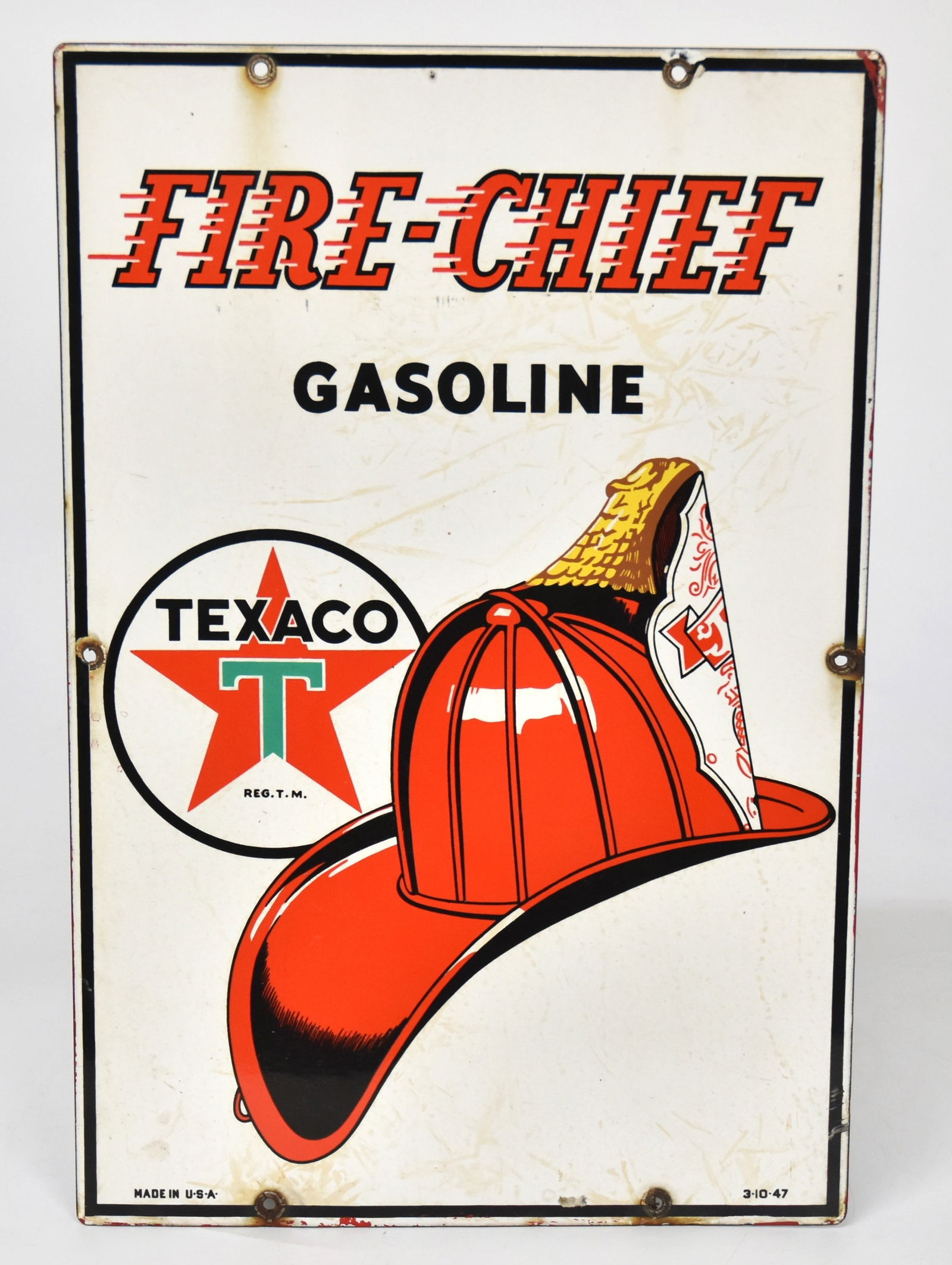 Original Porcelain Texaco Fire Chief Sign (1 of 5)