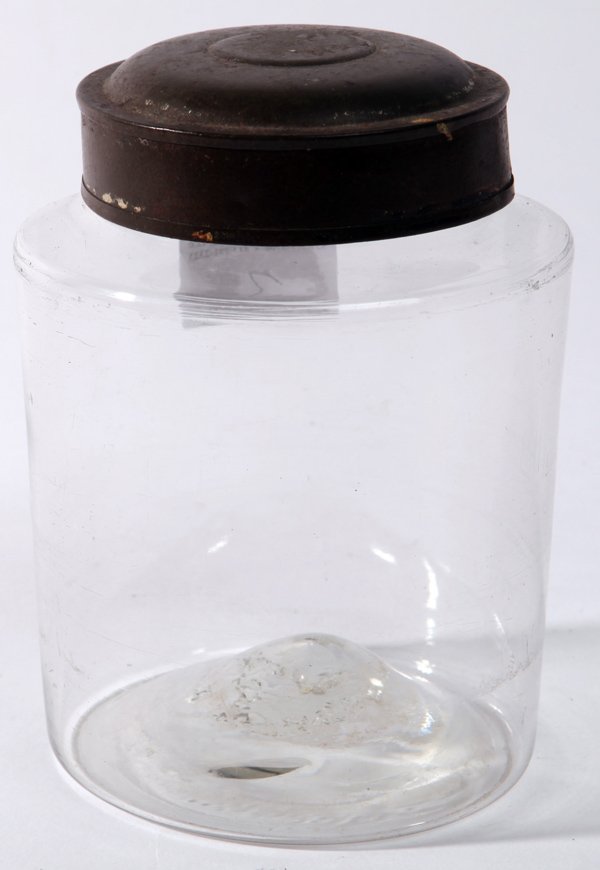 SMALL SIZE APOTHECARY STORE JAR: Blown pontil on base. 6" high.