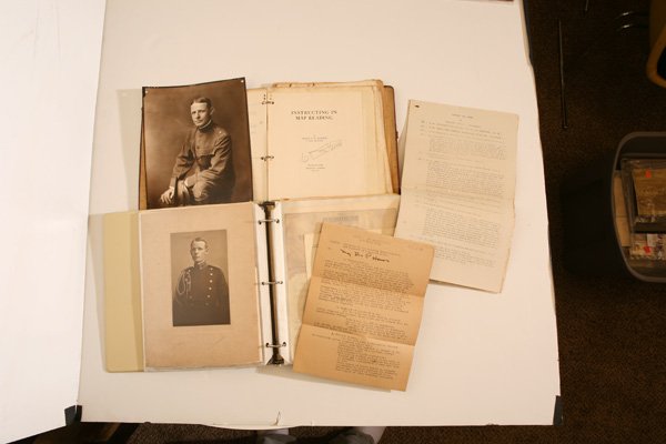 WWI ARCHIVE OF LT. COL. GEO. P. HAWES JR.: Being two large 4to three-ring binders with approx. 225 pp of typed, Ms and printed material, much of which has hand annotations by Hawes, from the 313th Field Artillery, American Expeditionary Forces