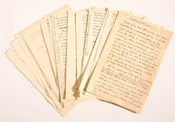 MANUSCRIPT ON NE INDIANS: A 19 page inked document written circa 1900 being a speech delivered at unknown location by an unknown person taking about the Iroquois and Algonquian Indians of the Northeastern part of North America