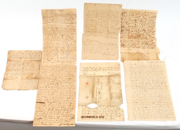 Joel Ellis Freeing Slaves Documents & Letters: Lot of 8 Ms letters and documents from the Ellis family formerly of Hampshire County, Virginia. Note all transcriptions in italics retain the vernacular spelling. Joel Ellis’s brother Dudley Ellis, 