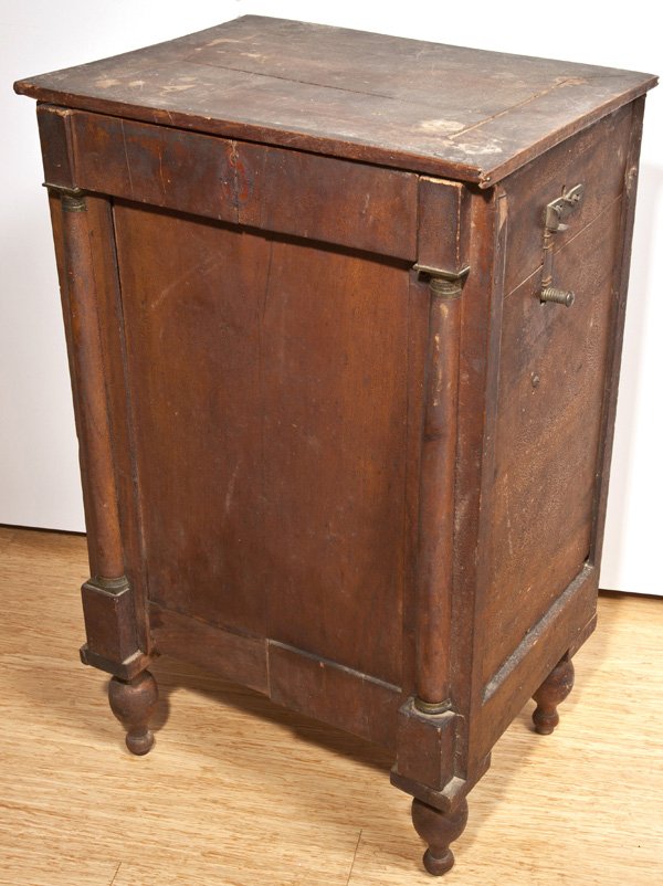 Early Hand Crank Barrel Organ: 39 pipes. Three 13" wooden rolls that play 10 tunes each, with separate wooden case. 29" H x 19" W x 14" Dia.