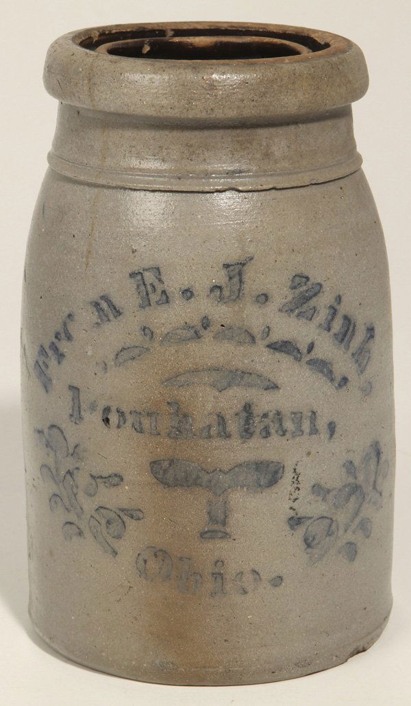 E. J. Zinh, Powhatan, Ohio Stoneware Canning Jar (1 of 5)