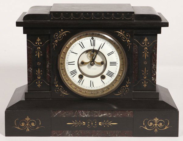Seth Thomas Black Slate & Marble Clock (1 of 9)