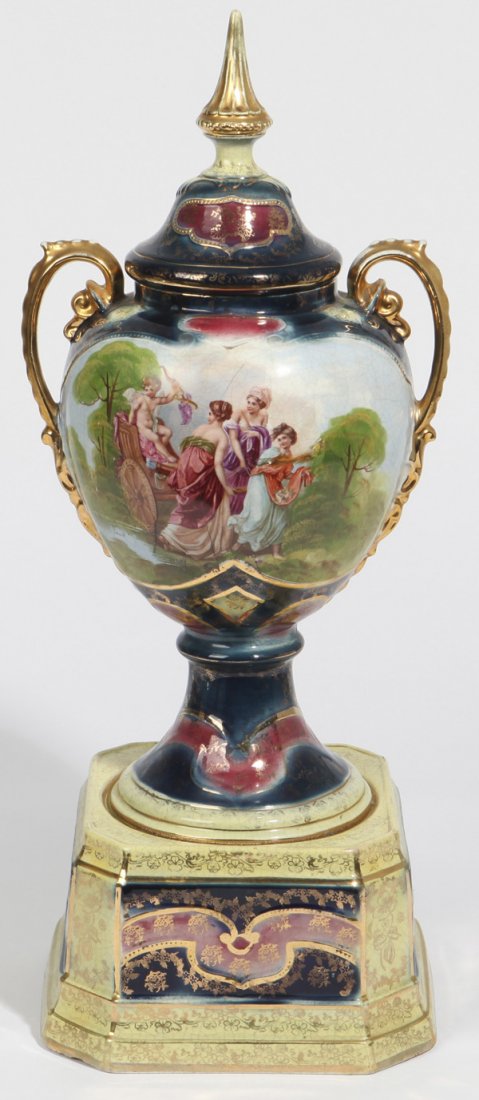 Large Porcelain 2 Piece Bolted Urn (1 of 10)