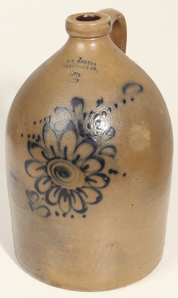 J. E. Norton, Bennington, VT Stoneware Jug (1 of 6)
