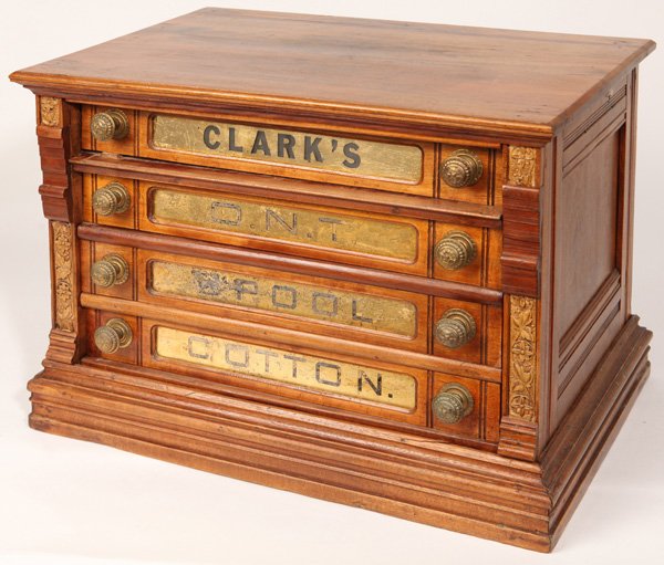 Clark's 4 Drawer Gold Glass Spool Cabinet (1 of 9)