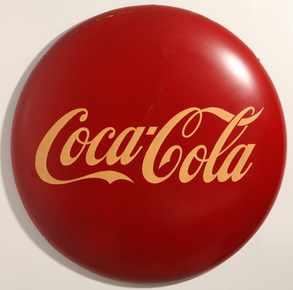 1950's Coca-Cola 36" Metal Button Sign (1 of 8)