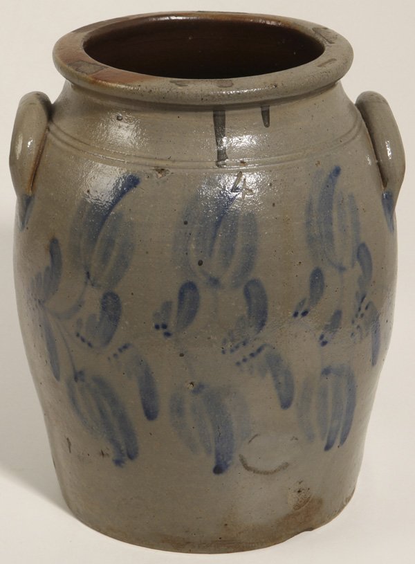 Attributed T. Anderson, PA, Stoneware Jar With Tulips (1 of 7)