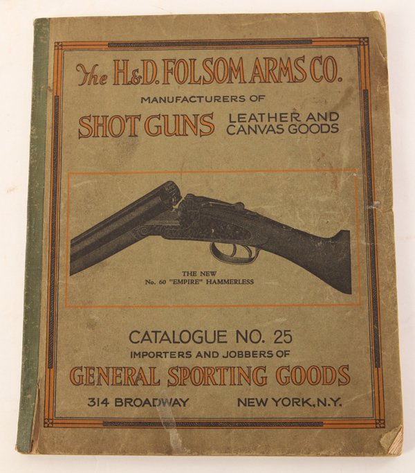 H. & D. Folsom Arms Catalog: An illustrated 152 pp 4to, 9" x 11", fully illustrated with several color illustrations including shotguns, rifles, revolvers, Colt automatic pistols, Derringers, and many other firearms manufacturers