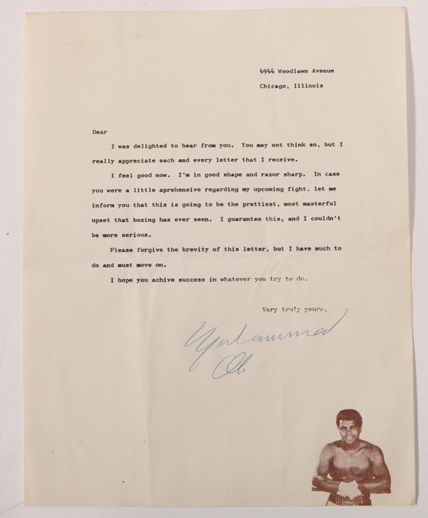 Muhammad Ali TLS (Typed Letter Signed) (1 of 6)