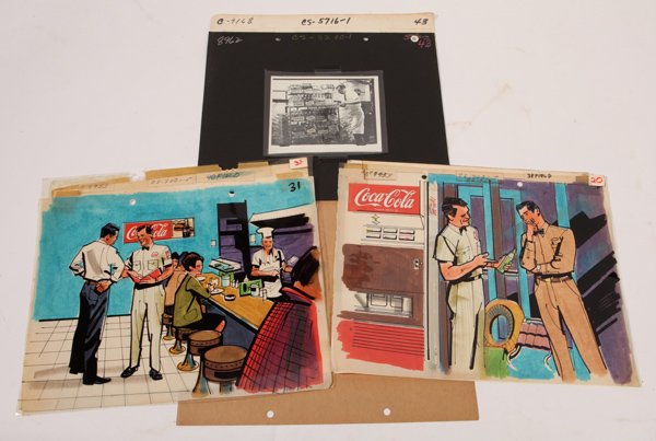 Group of Original Coca-Cola Ad Artwork (1 of 6)