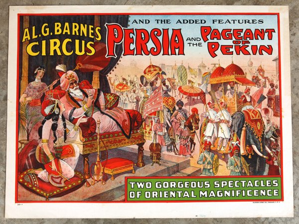 1930's Al. G. Barnes Persia Circus Poster (1 of 5)