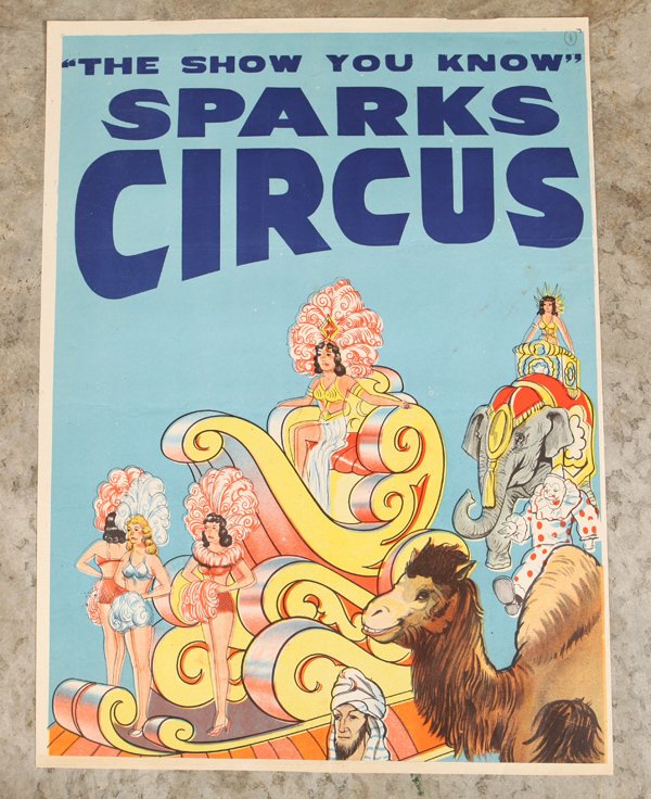Scarce 1930's Sparks Circus Poster (1 of 4)
