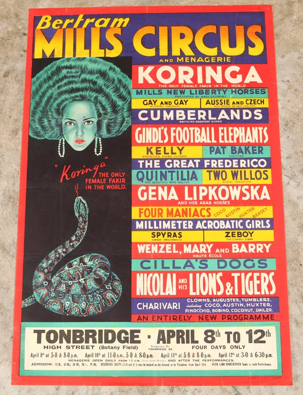 1939 Bertram Mills Circus Poster (1 of 5)
