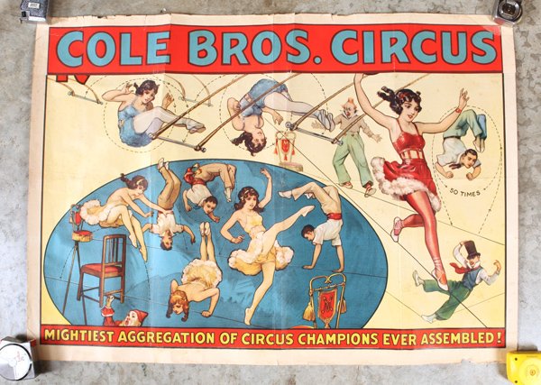 1940 Cole Bros. Acrobats Circus Poster (1 of 6)