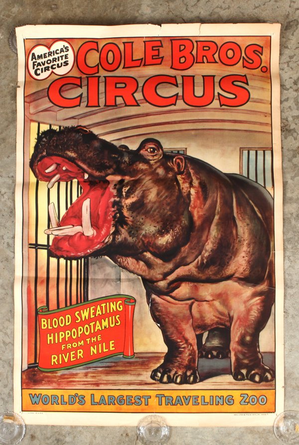 Circa 1950 Cole Bros. Circus Poster (1 of 6)