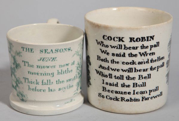 Two Staffordshire Victorian Childs Mugs (1 of 4)