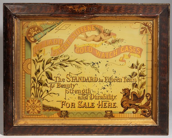 Stiffener's Gold Pocket Watch Tin Advertising Sign (1 of 9)
