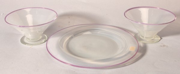 3 Pcs Steuben Opal Centra Glass (1 of 9)