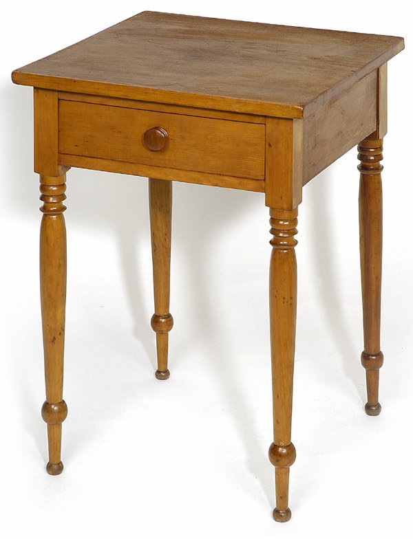 EARLY CHERRY SHERATON ONE DRAWER STAND