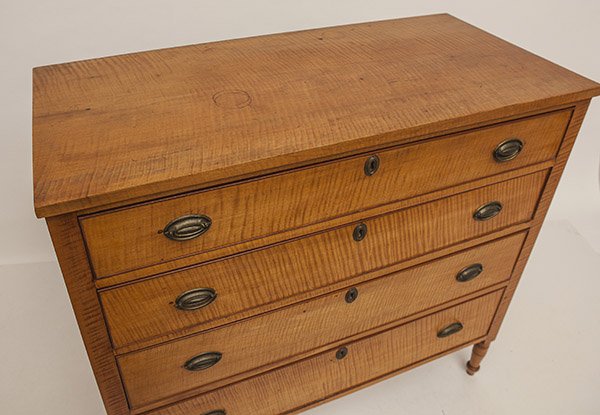 Curly Maple Sheraton Chest - 2