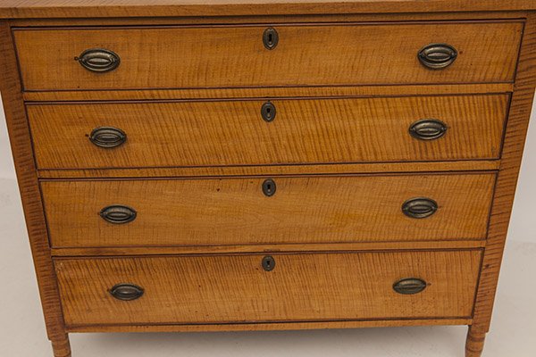 Curly Maple Sheraton Chest - 3