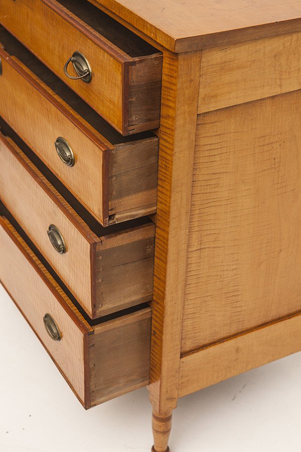 Curly Maple Sheraton Chest - 5