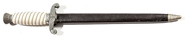 WWII German Army Dagger: Standard Wehrmacht issue soldiers dagger with sheath, this dagger has a 10 inch double edged steel blade standed Made In Germany PIC, with cast white metal guard with spread winged eagle, pommel in ma