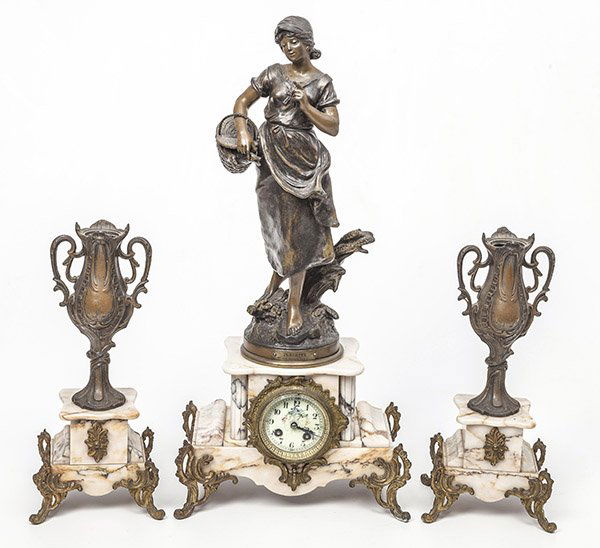 Japy Freres Figural Clock Set (1 of 10)