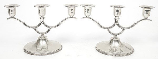 Pr Mexican Conquistador Sterling Three-Arm Candlesticks (1 of 6)