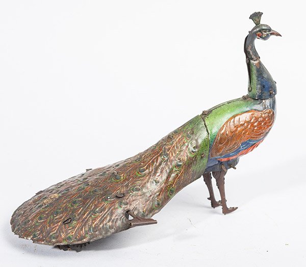 GERMAN TIN WINDUP PEACOCK TOY (1 of 7)