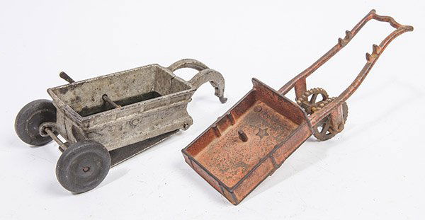 TWO CAST IRON CART & GRAVEL HAULER (1 of 8)