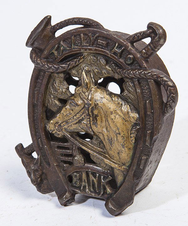 CAST IRON TALLY-HO STILL BANK (1 of 6)