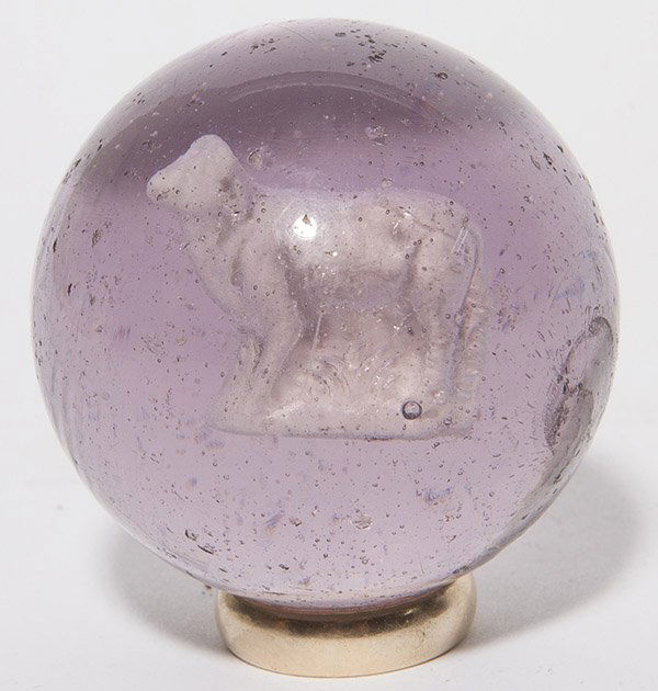 LARGE COW SULPHIDE MARBLE W/ AMETHYST TINT (1 of 5)