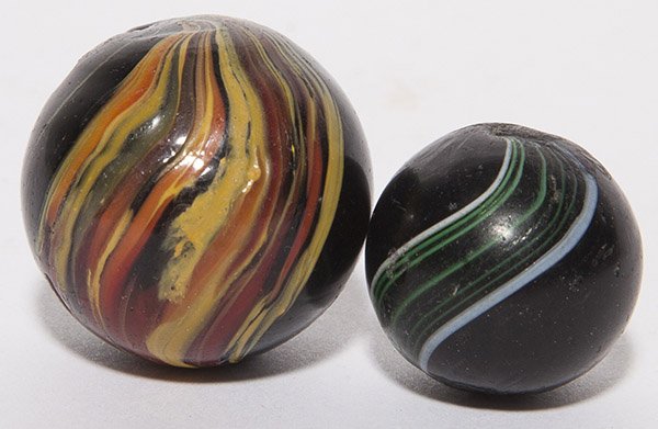 TWO INDIAN SWIRL MARBLES (1 of 4)